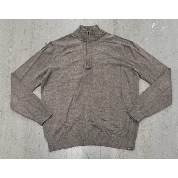 Eddie Bauer Men's Autumn Fleece Sweater Top Sweatshirt Pullover 1/4 Zip Size L - Picture 1 of 10